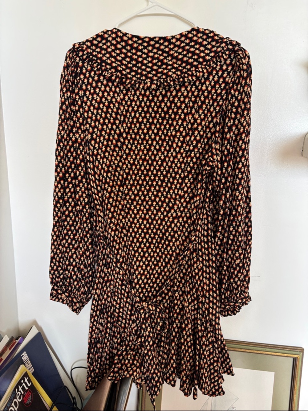 Doen Black Mini Dress with Coral Floral Print - Picture 3 of 8